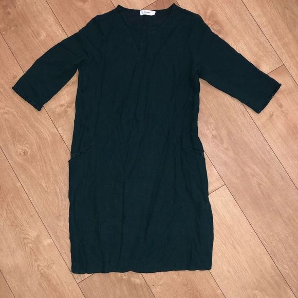 Sita Murt Collarless Forest Green Dress w/ Pockets Size EU 38 / US 8, MSRP $265 - Picture 5 of 13